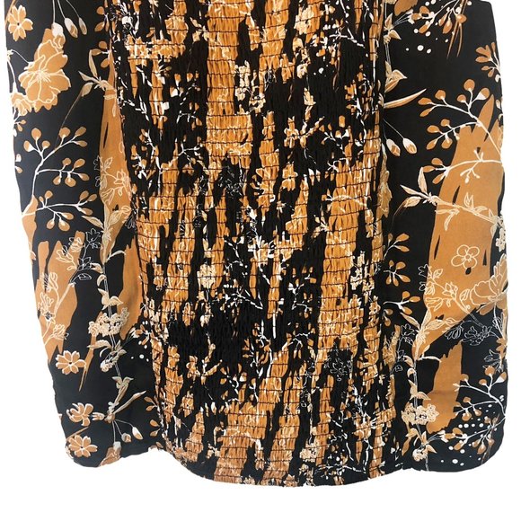 Papaya Black and Gold Floral Summer Dress Size Small - Picture 8 of 9